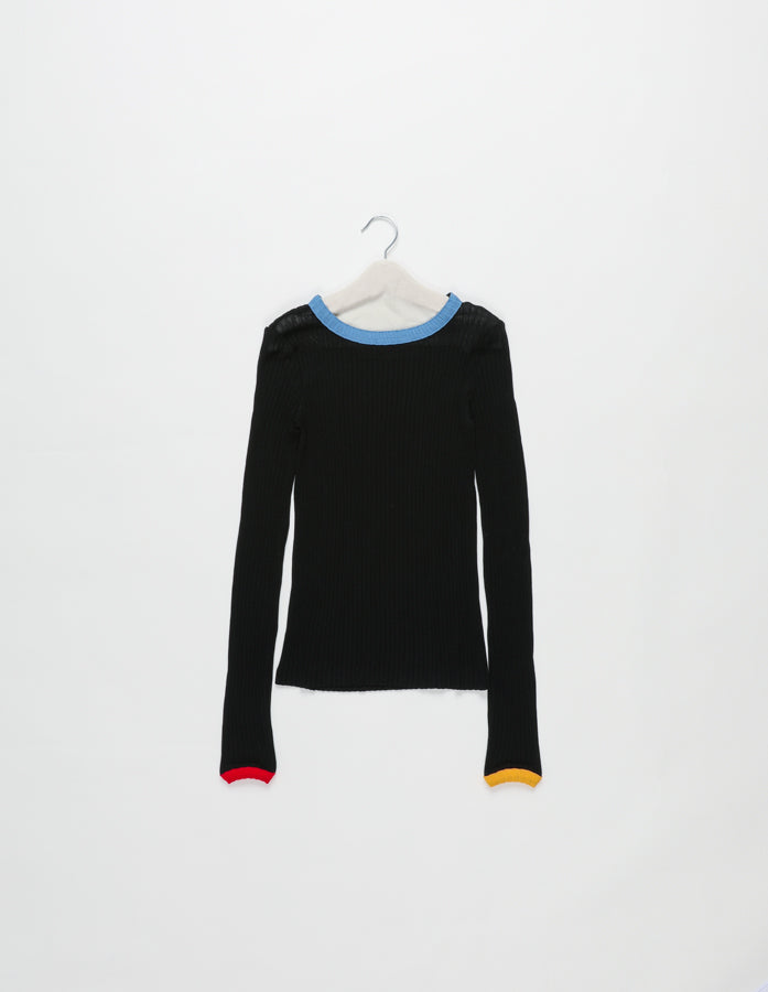 MOFFITT Fine Weight Ribbed Top  - Black / Blue / Red / Yellow