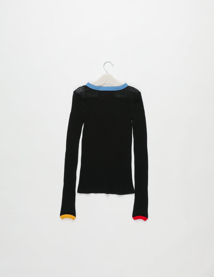 MOFFITT Fine Weight Ribbed Top  - Black / Blue / Red / Yellow