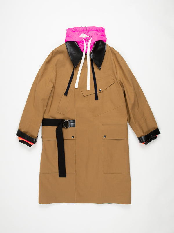 RYDER Traditional Waterproof Trench Coat - Ochre / Khaki / Black / Neon Pink / Orange