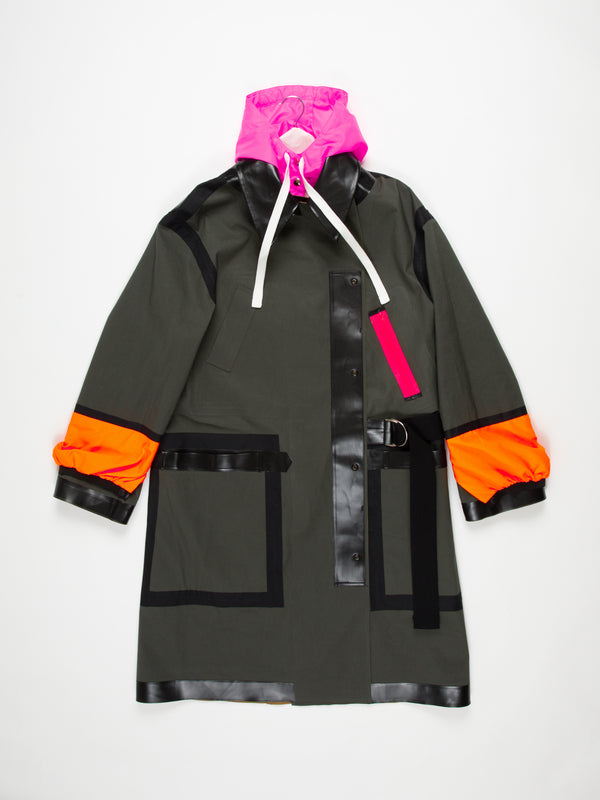 RYDER Traditional Waterproof Trench Coat - Ochre / Khaki / Black / Neon Pink / Orange
