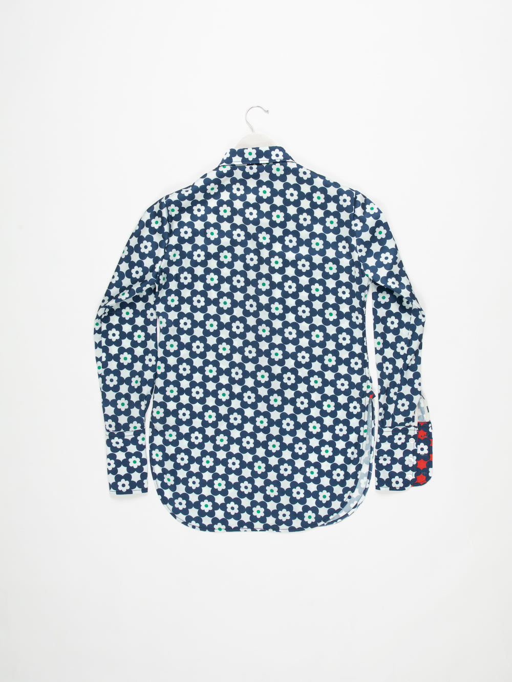 TASHA Daisy Print Shirt - Navy / Green / White