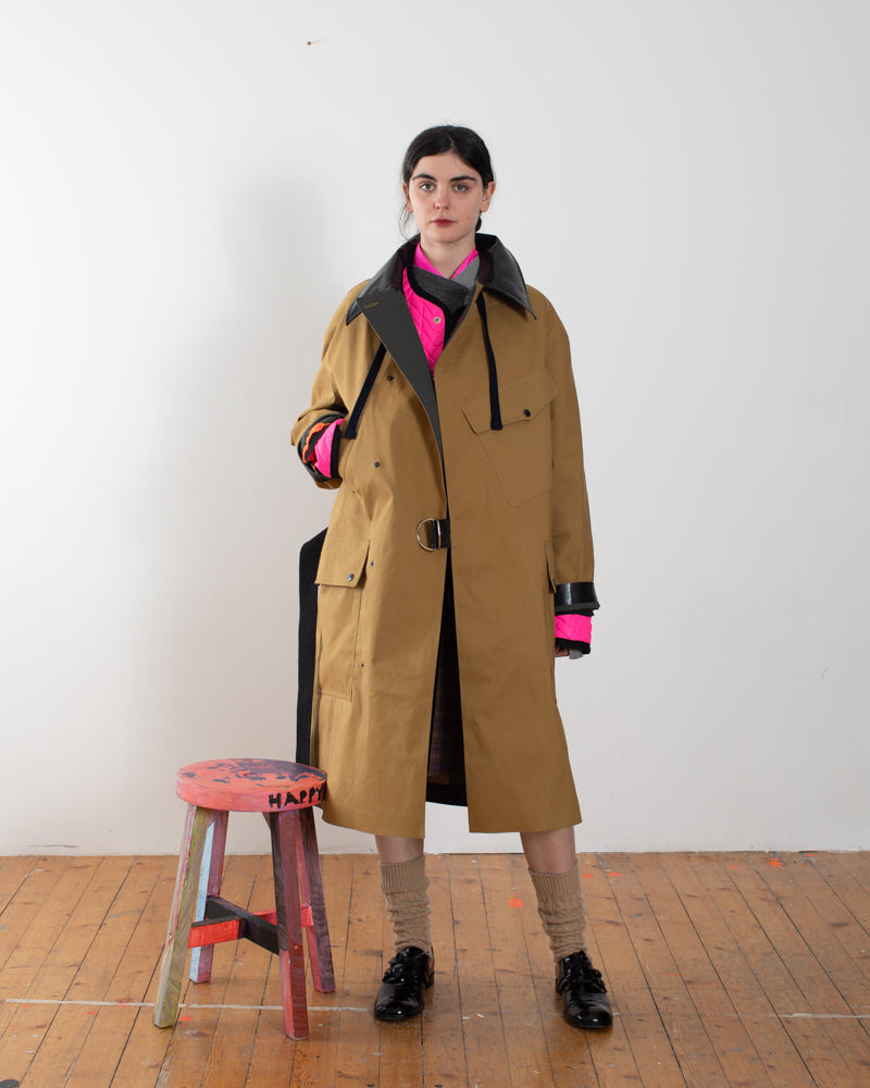 RYDER Traditional Waterproof Trench Coat - Ochre / Khaki / Black / Neon Pink / Orange