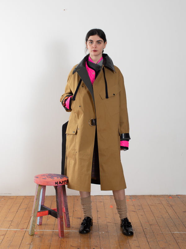 RYDER Traditional Waterproof Trench Coat - Ochre / Khaki / Black / Neon Pink / Orange