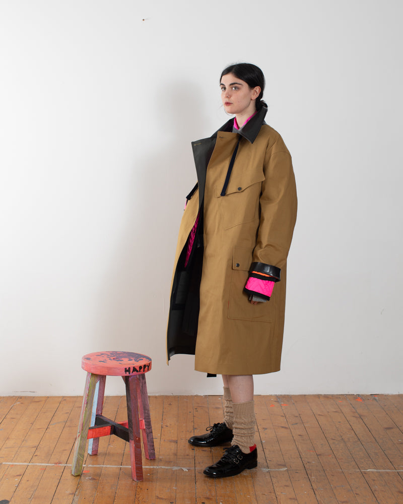 RYDER Traditional Waterproof Trench Coat - Ochre / Khaki / Black / Neon Pink / Orange