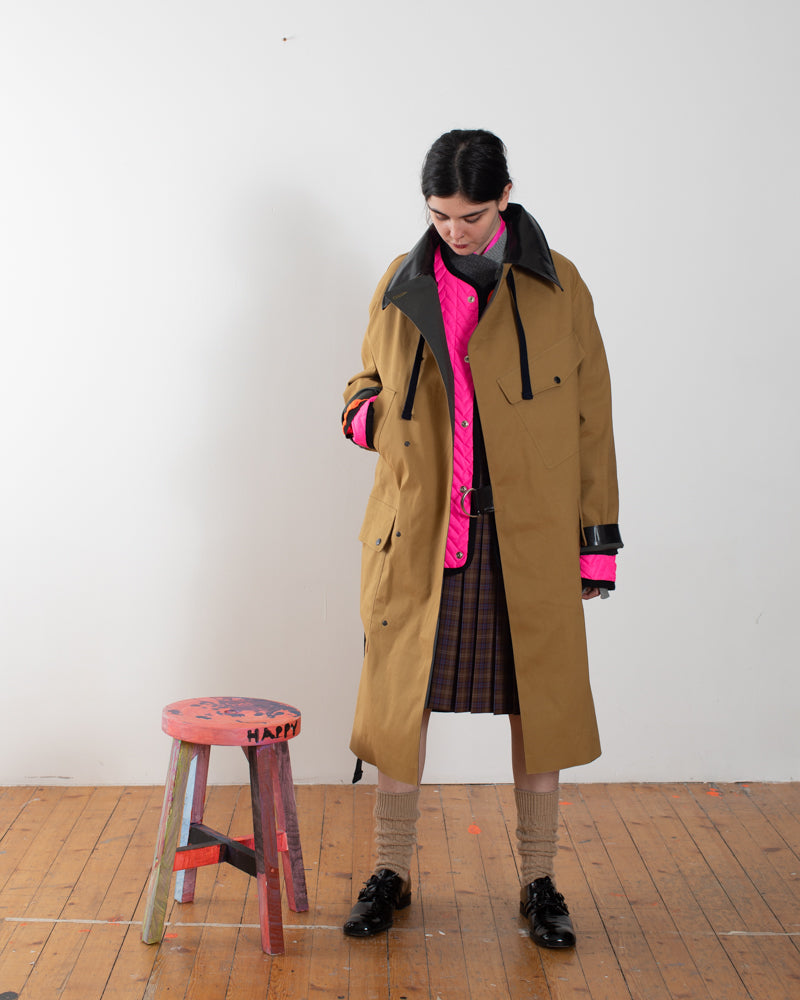 RYDER Traditional Waterproof Trench Coat - Ochre / Khaki / Black / Neon Pink / Orange