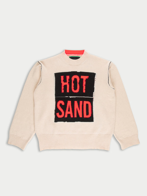 SCOTT Oversized Loose Fit Sweater - Ecru / Neon Orange / Black