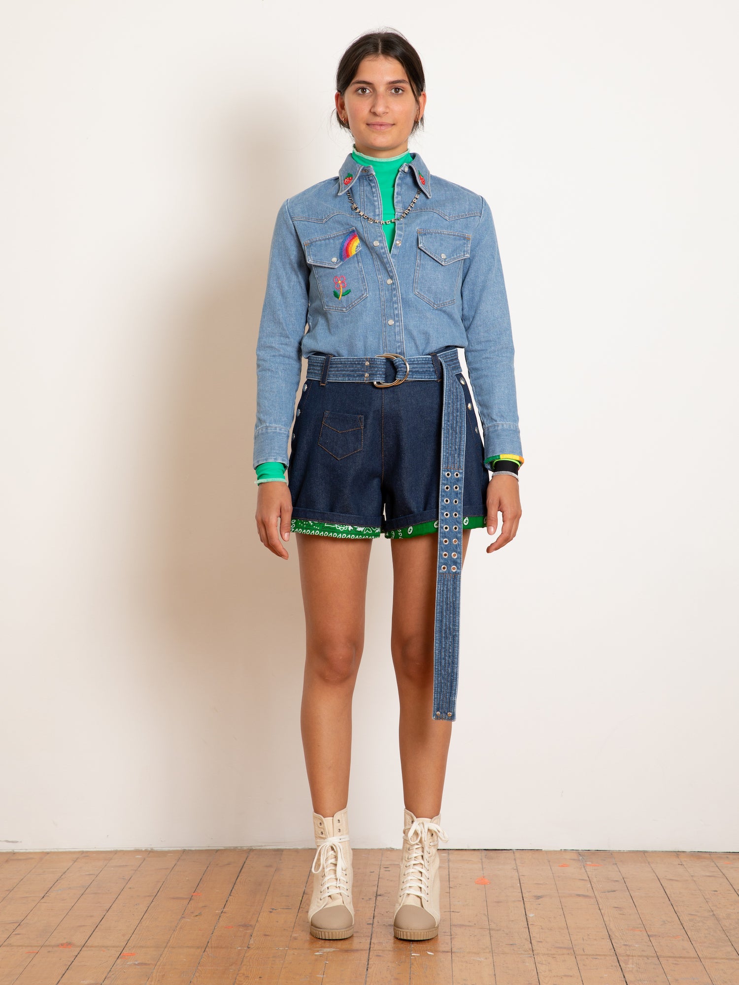 ONO Stone Washed Denim Shirt - Blue Denim