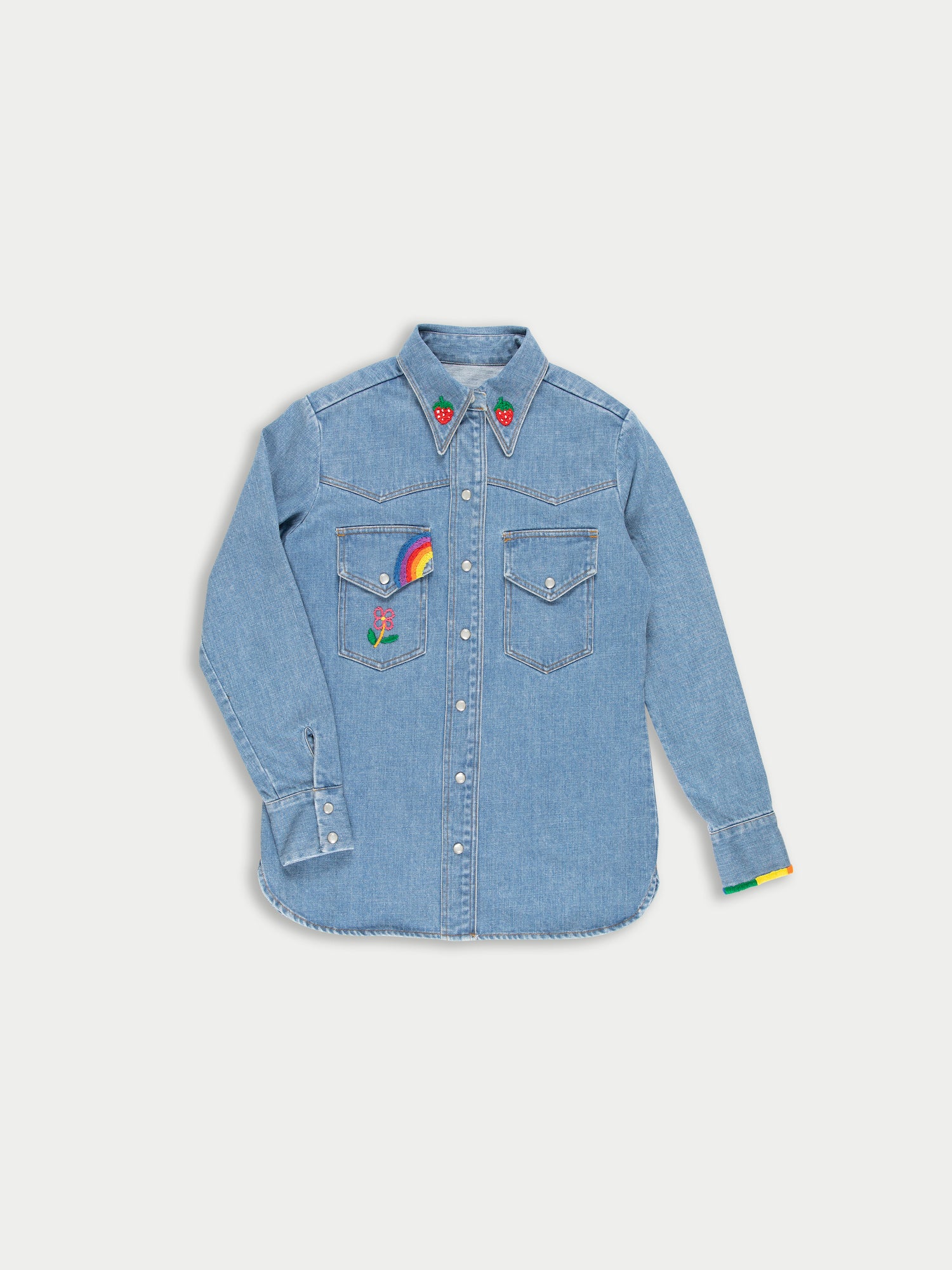 ONO Stone Washed Denim Shirt - Blue Denim
