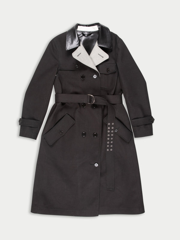 TEDDY Fitted Trench Coat - Black / Light Grey