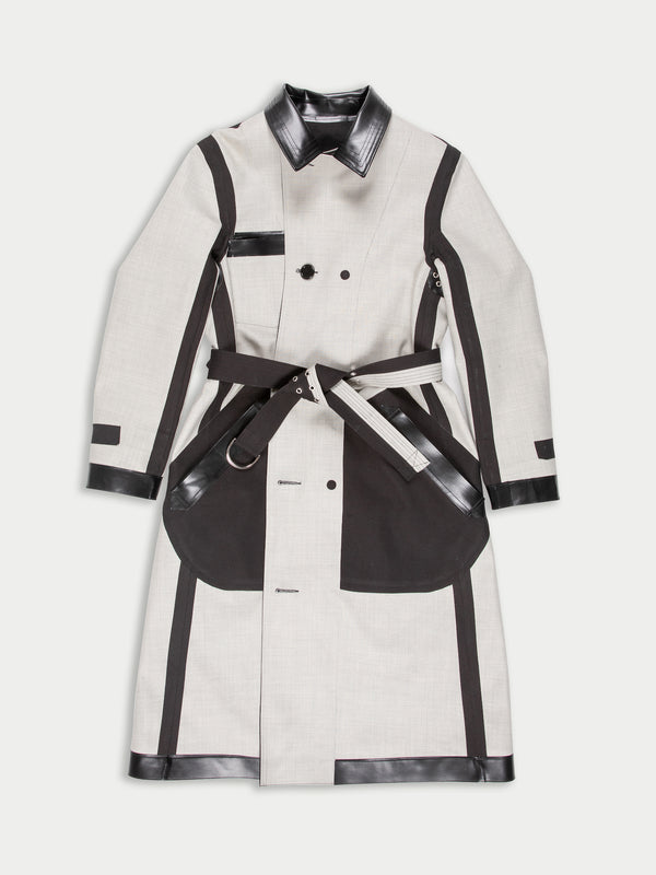 TEDDY Fitted Trench Coat - Black / Light Grey