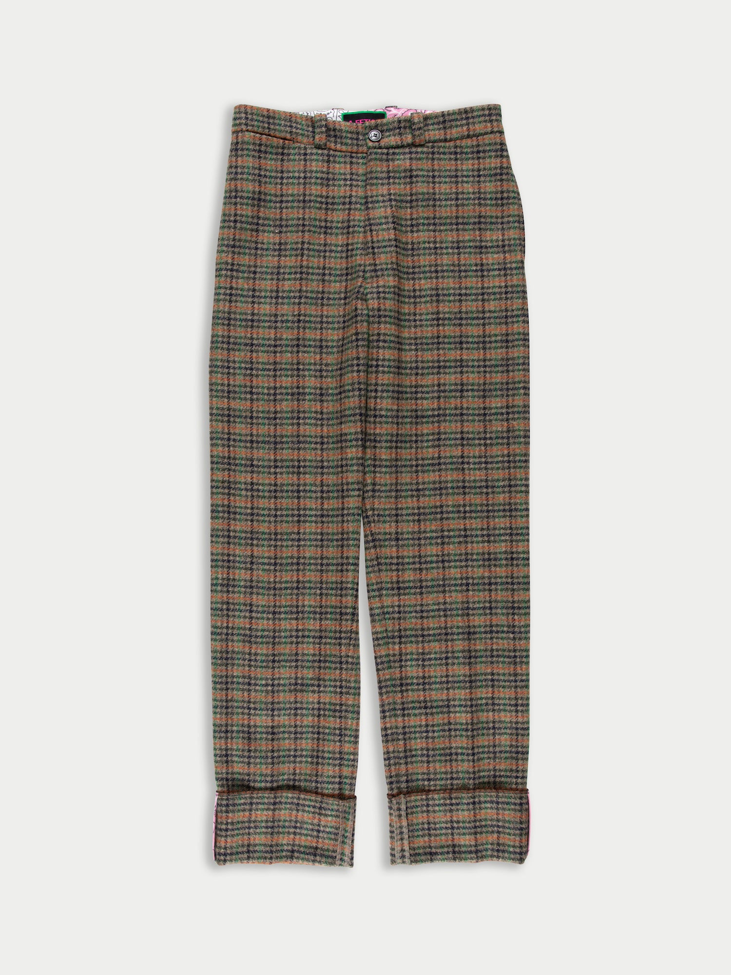 ALBERT Menswear Tailored Pant - Brown / Orange / Green Check