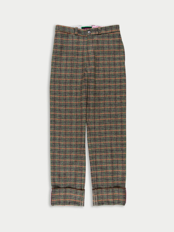 ALBERT Menswear Tailored Pant - Brown / Orange / Green Check