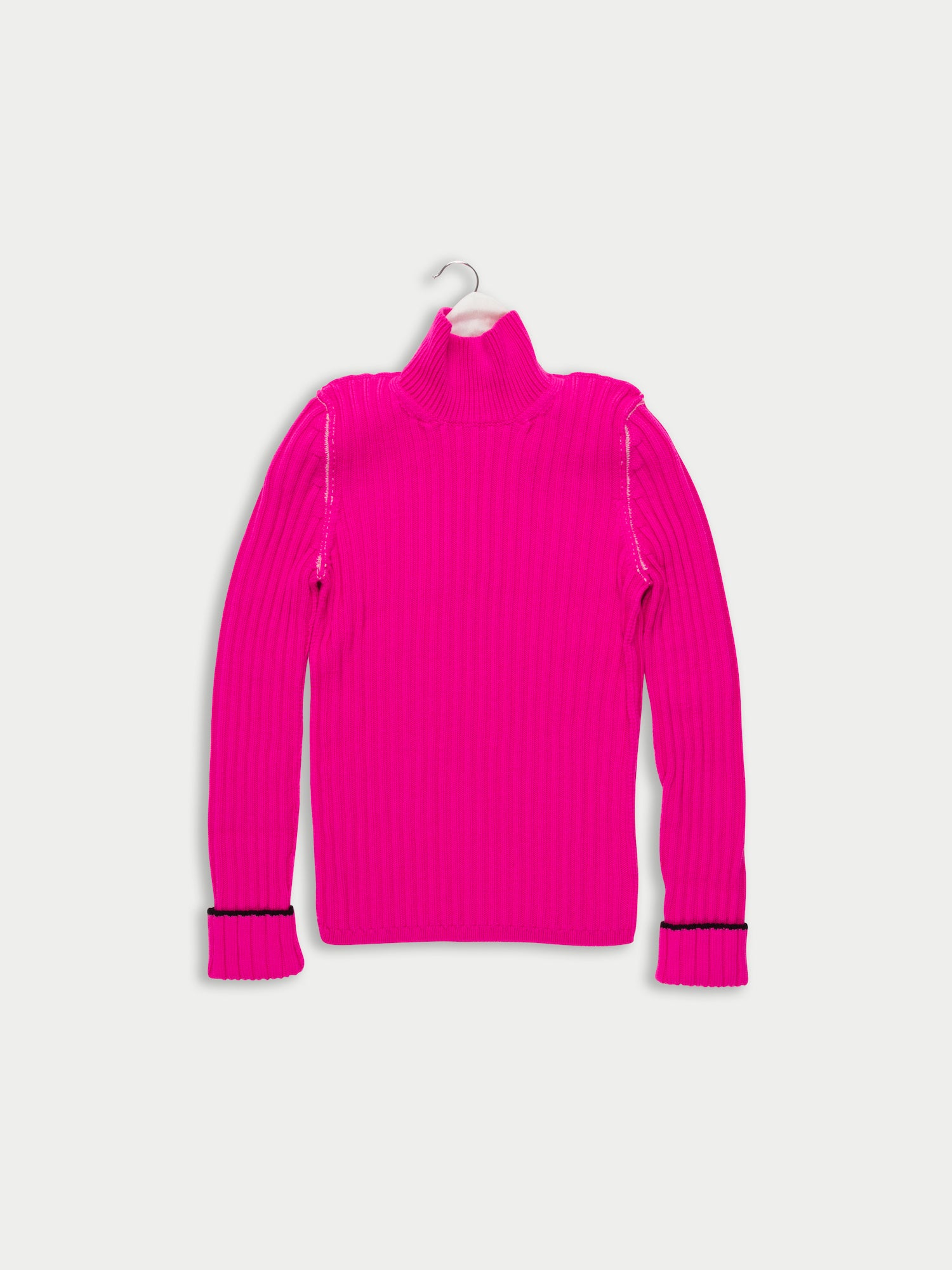 POLLY Skinny Ribbed Sweater  - Pink / Ecru / Black