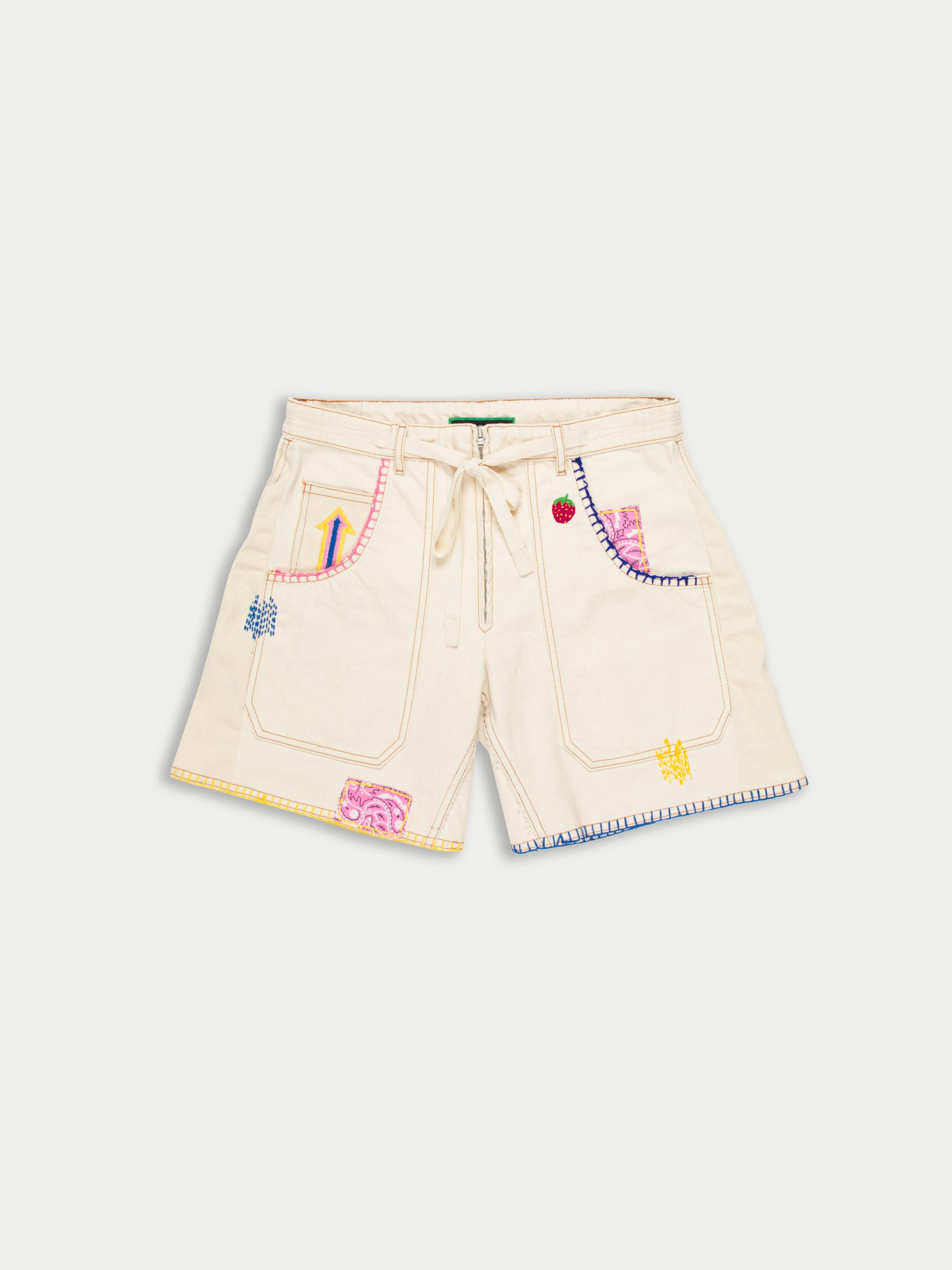 JODIE Denim Shorts - Ecru / Multico