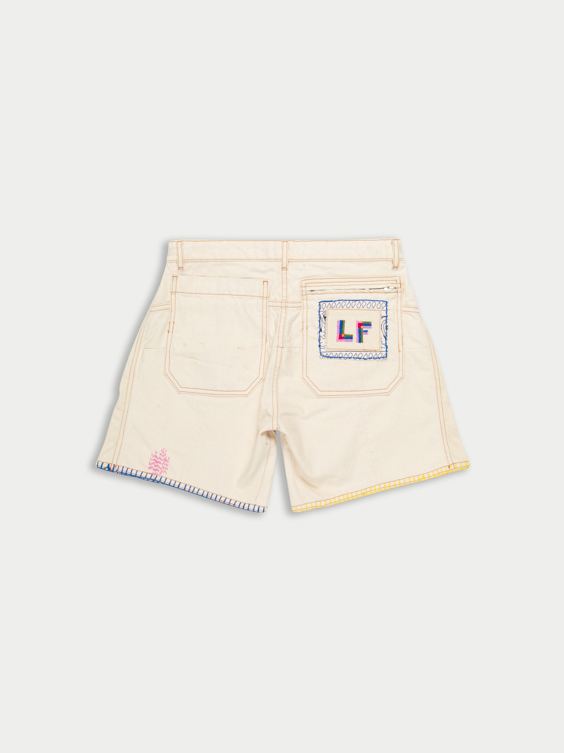 JODIE Denim Shorts - Ecru / Multico