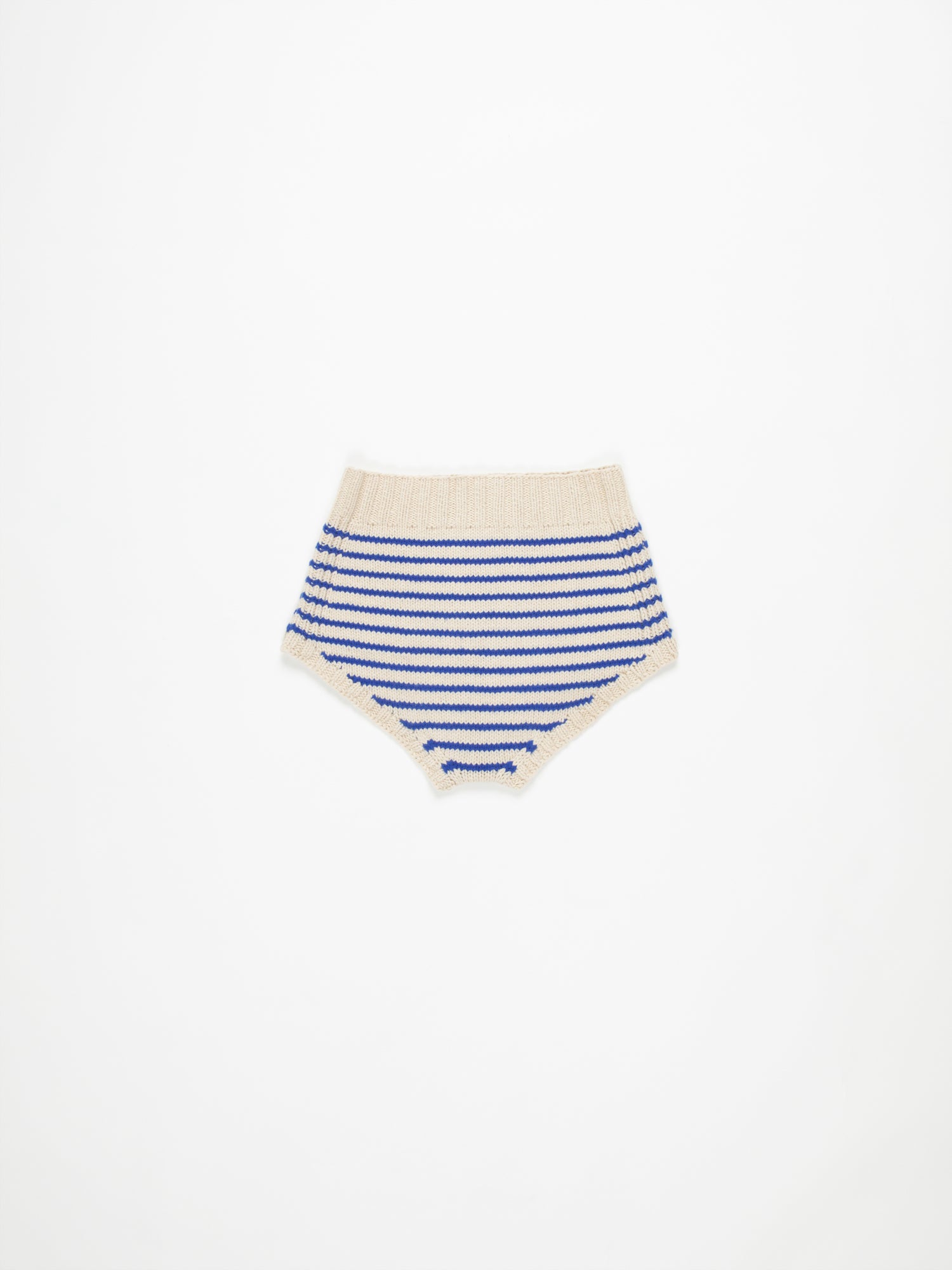 EDIE Handknitted Striped Pants - Ecru / Blue