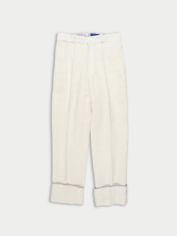 ALBERT Traditional Menswear Tailored Pant - Off White