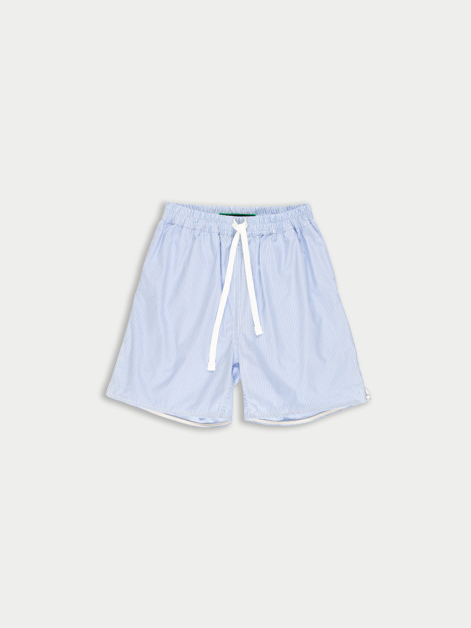 AL Men’s Traditional Striped Cotton Elasticated Waist Short - Light Blue / White