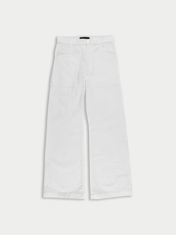 NEIL Highwaisted Wide Leg Jean - White Denim