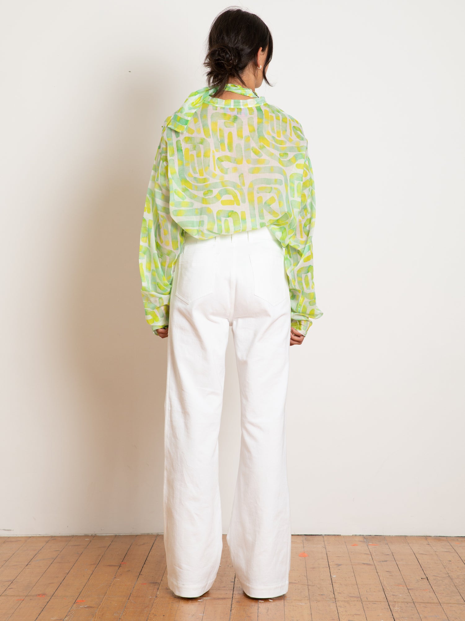 NEIL Highwaisted Wide Leg Jean - White Denim