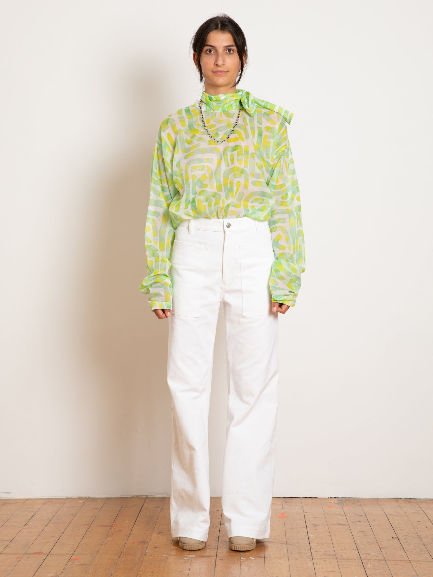 NEIL Highwaisted Wide Leg Jean - White Denim