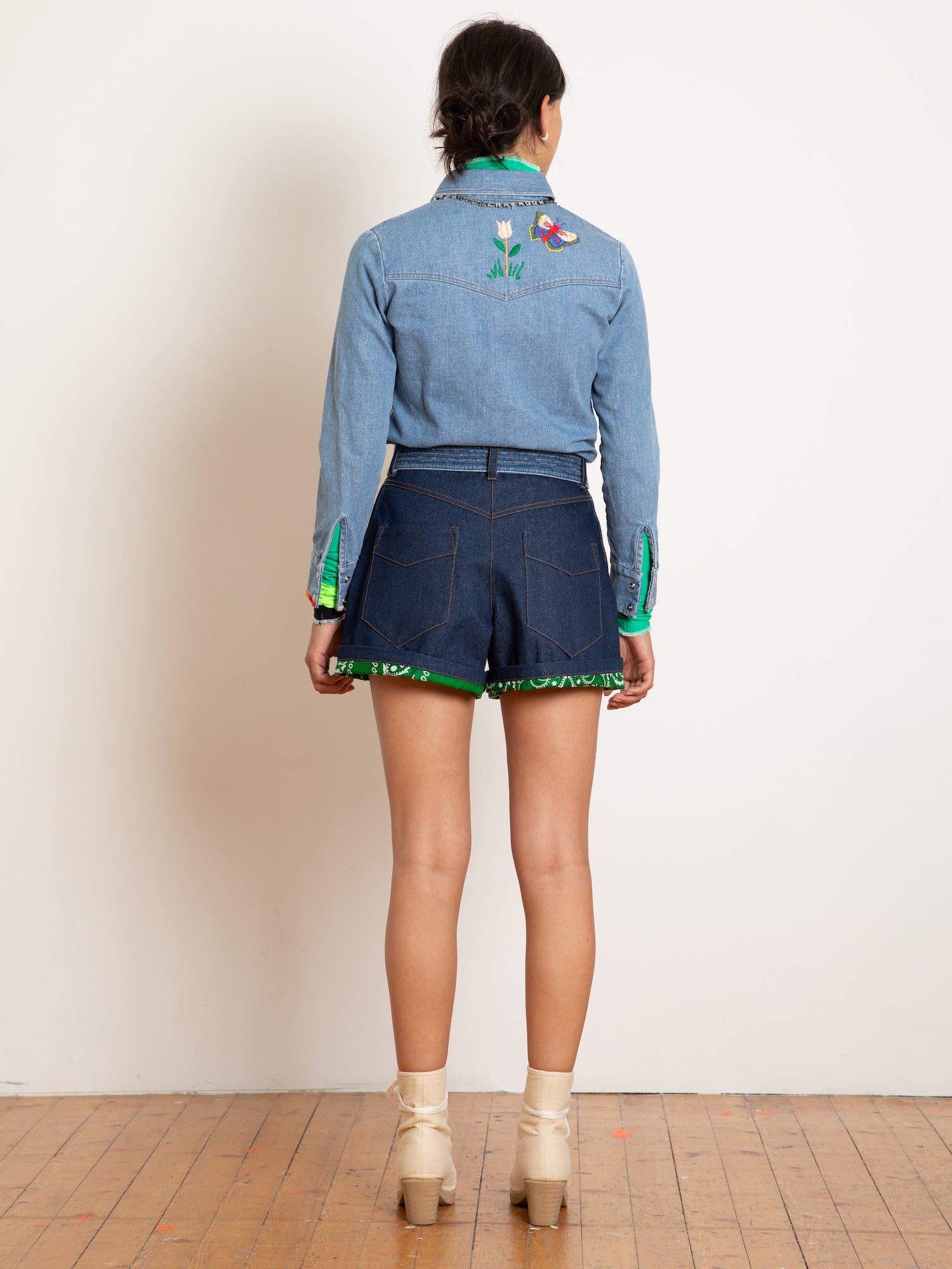 MARGUERITE Raw Denim Short  - Indigo Denim