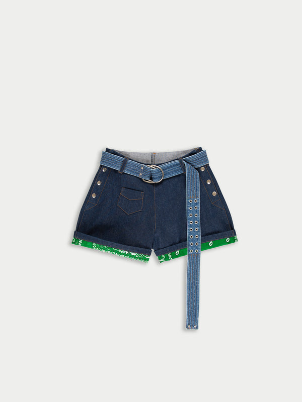 MARGUERITE Raw Denim Short  - Indigo Denim