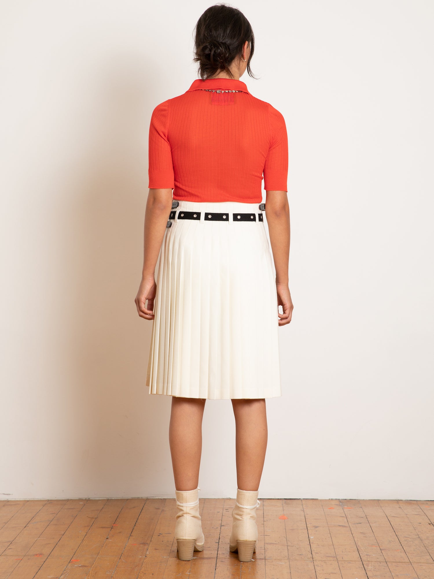 MICKY Fine Weight Ribbed Top - Red