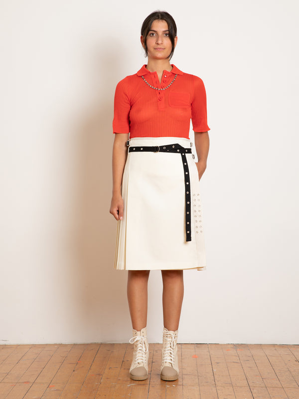 MICKY Fine Weight Ribbed Top - Red