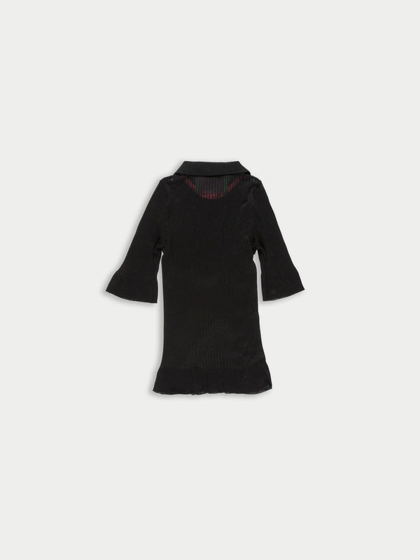 MICKY Fine Weight Ribbed Top - Black