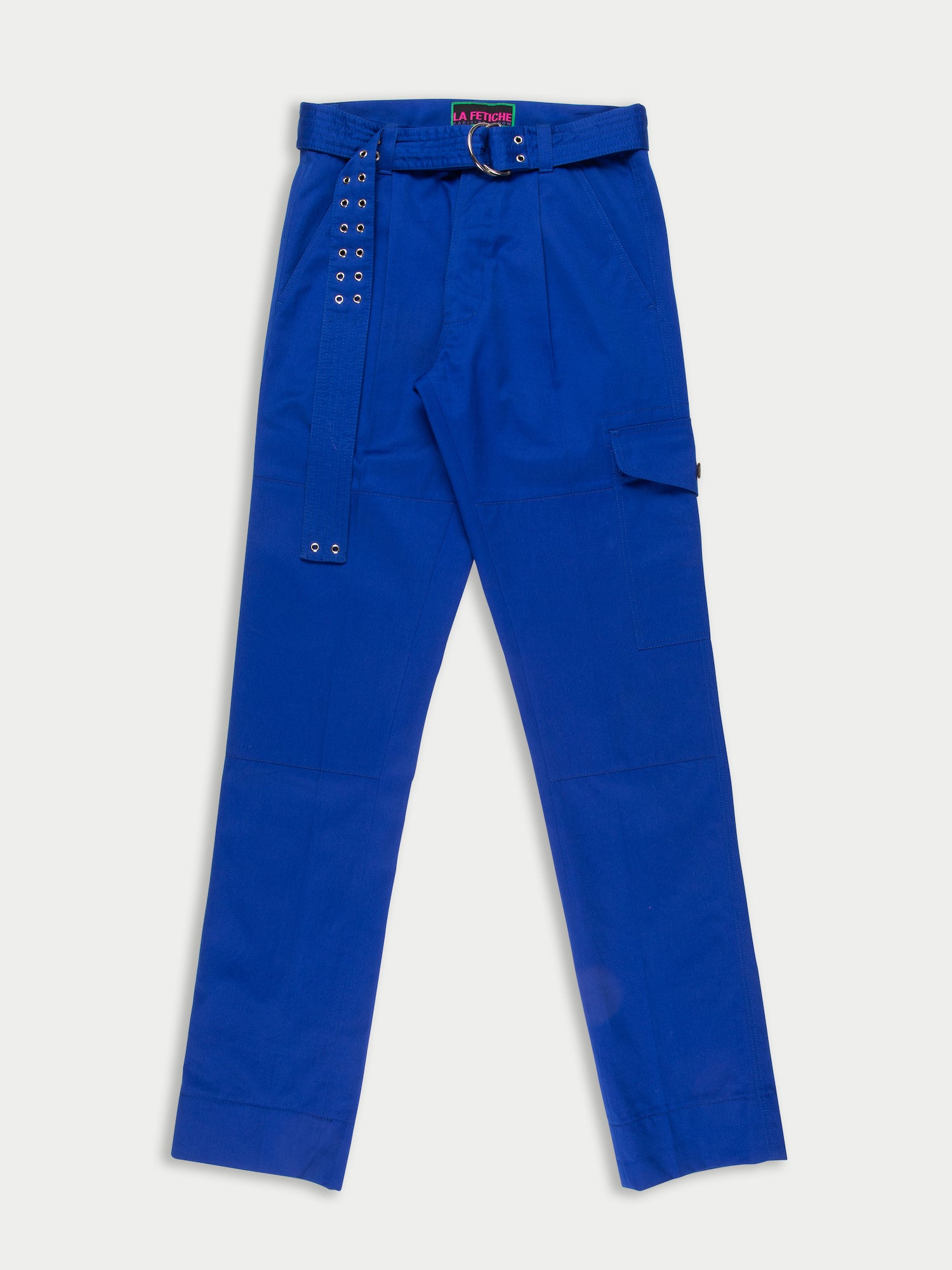 EMMANUELLE Cotton Utility Trousers - Blue