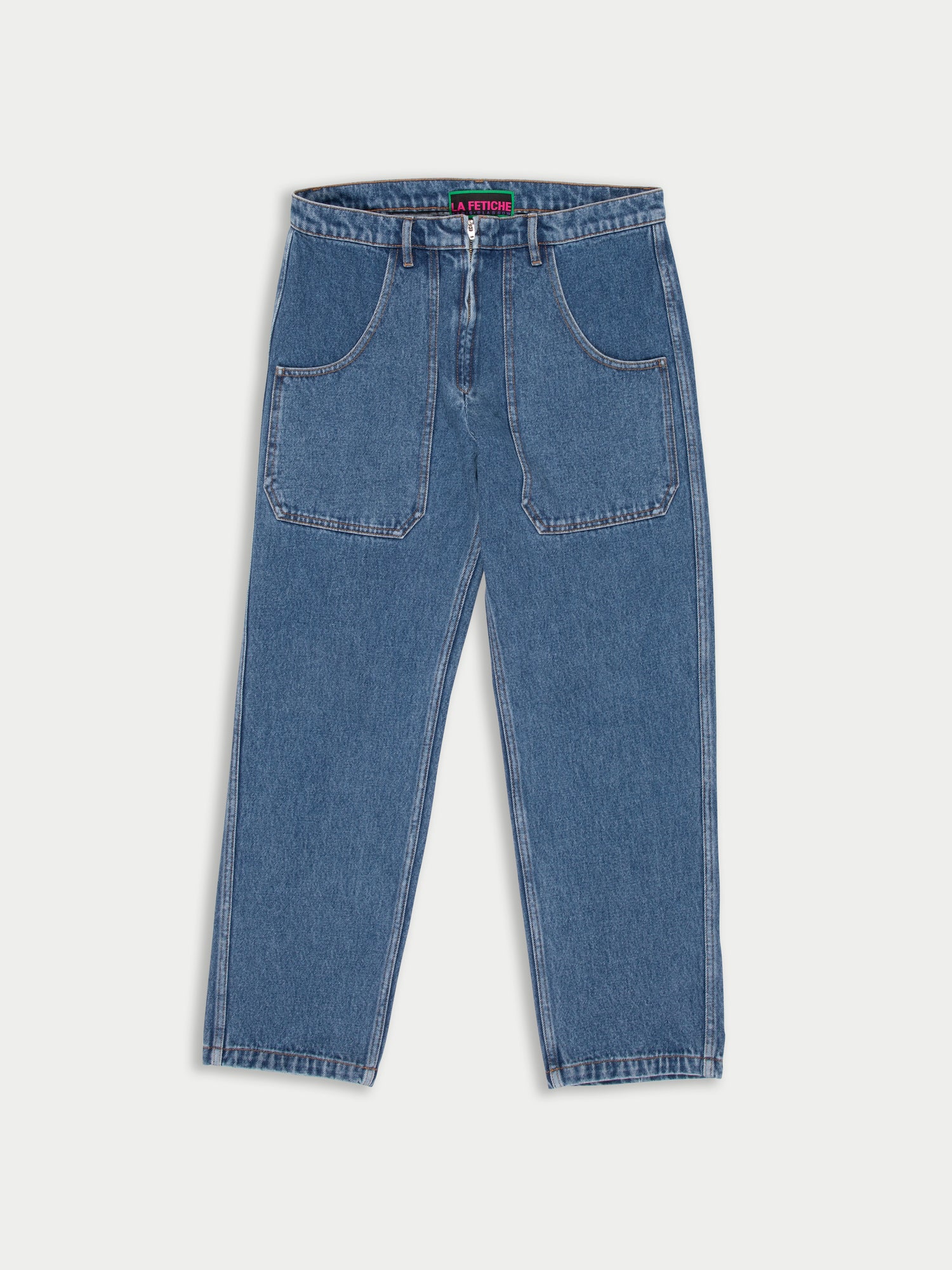 ANDY workwear Style Jeans With Tapered Leg - Denim