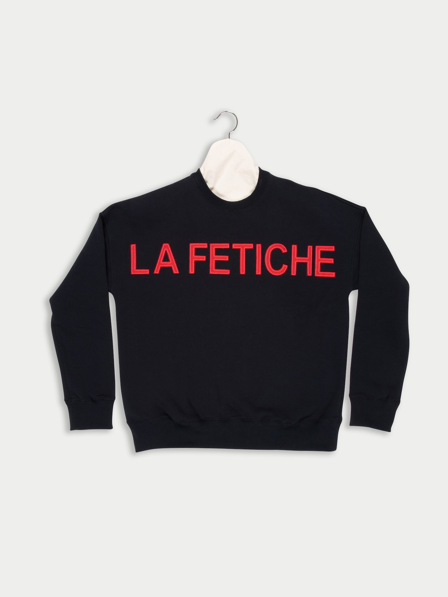 MARIPOL cotton Sweatshirt With Felt Logo Letters - Navy/red
