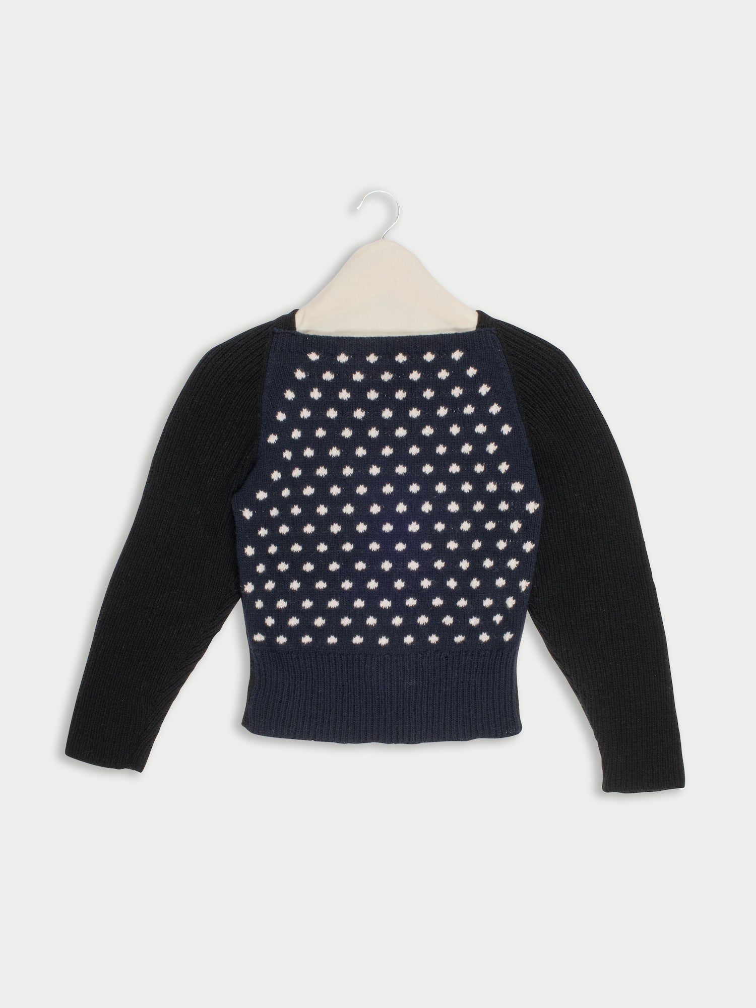 BOWIE Hand-knit Spotty Sweater - Navy / Black / Pale Pink