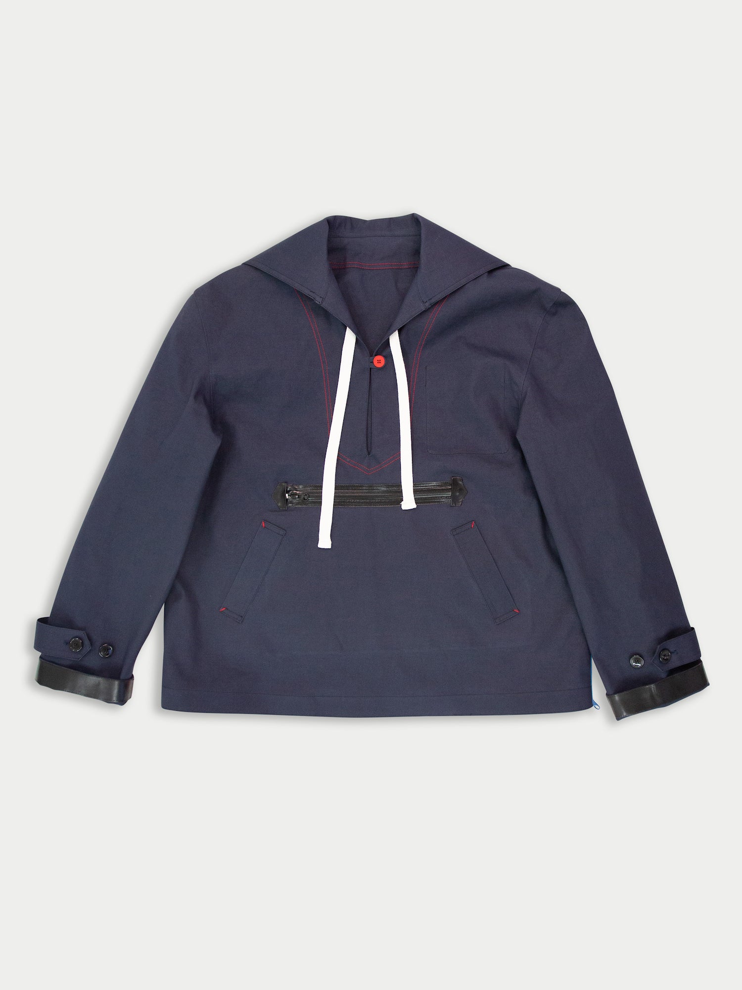 PETRA Reversible Sailor Style Cagoule - Navy / Neon Pink / Red