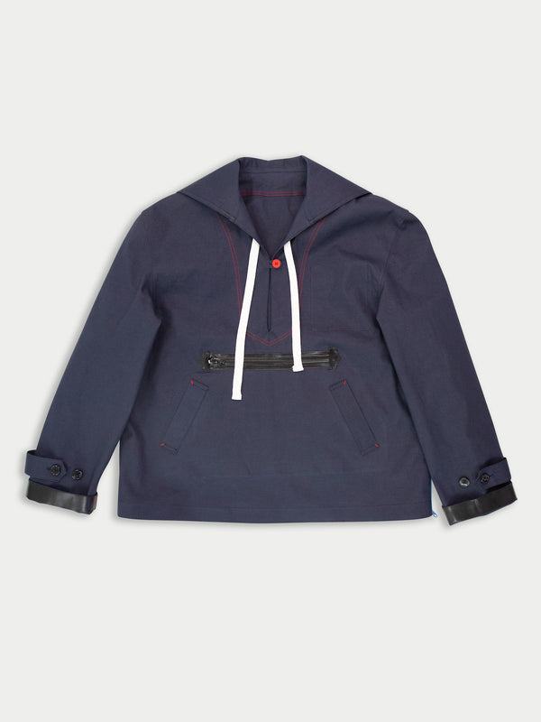PETRA Reversible Sailor Style Cagoule - Navy / Neon Pink / Red
