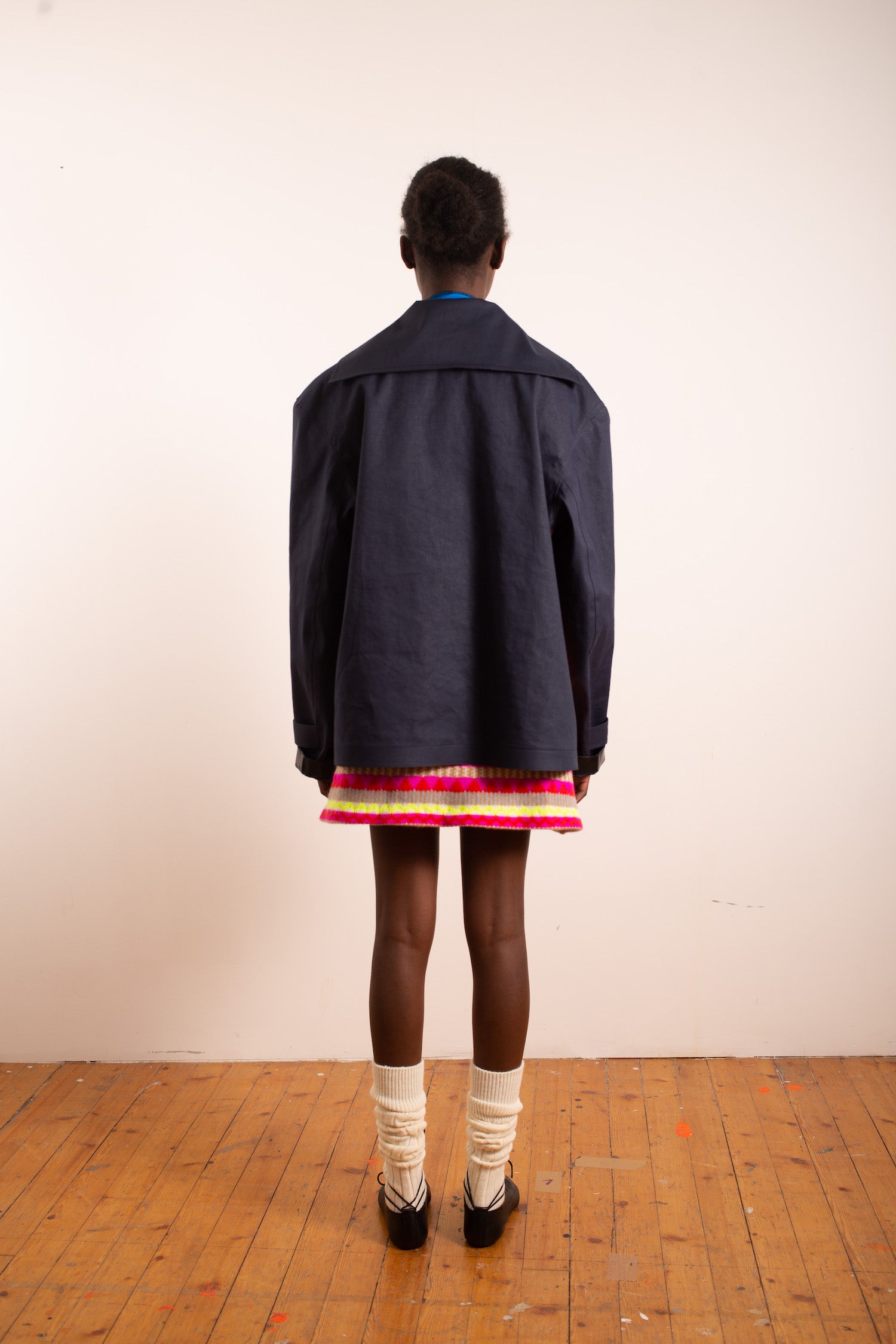 PETRA Reversible Sailor Style Cagoule - Navy / Neon Pink / Red