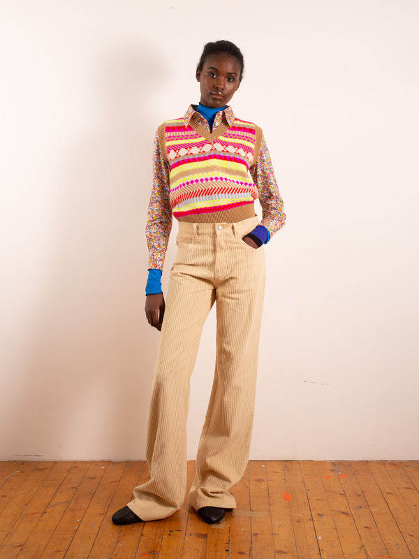 PAULINE Jumbo Corduroy Jeans - Champagne