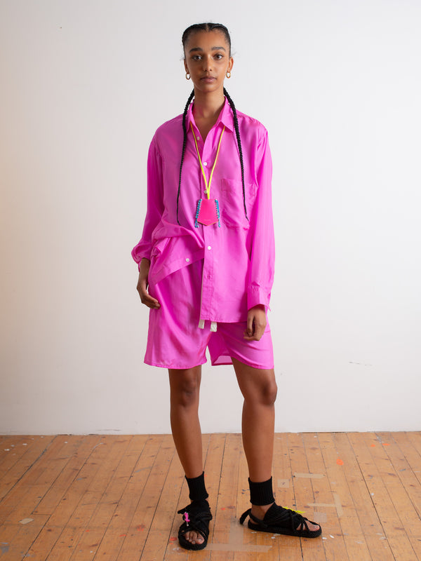 AL Silk Boxer Short - Neon Pink