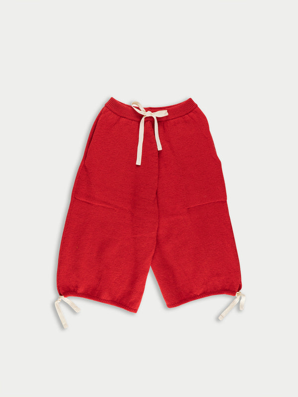 ALISTAIR Oversized Knitted Skate Shorts - Red