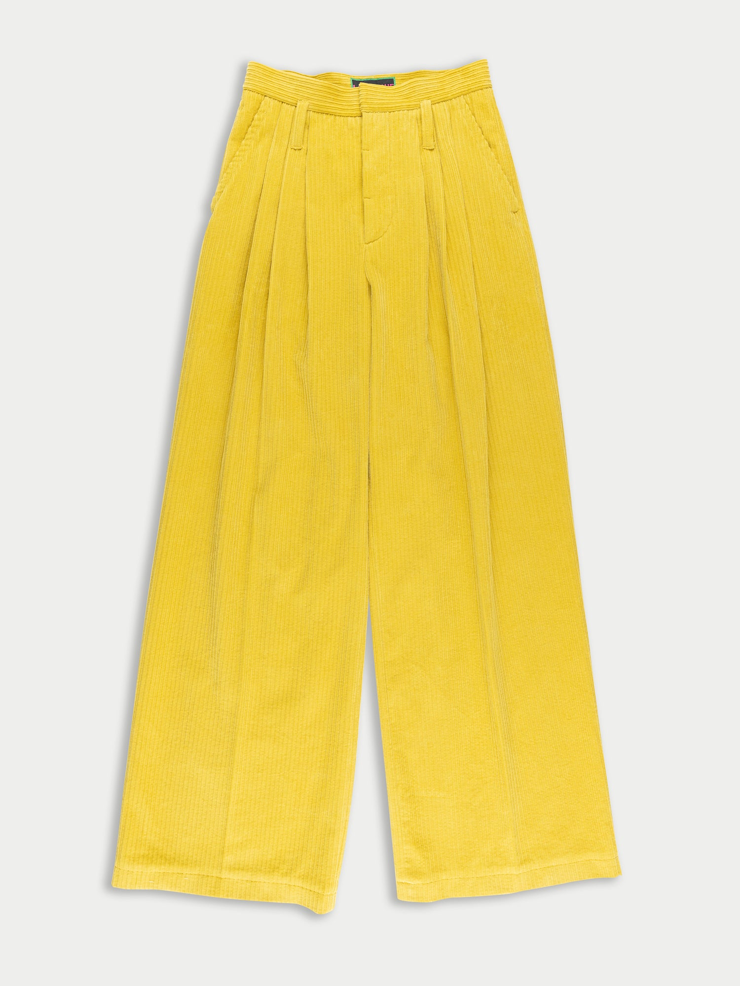 ANGIE Highwaisted Pleated Trousers - Yellow