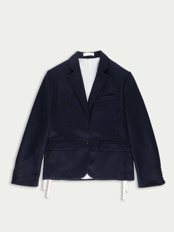 ANNIE X Oversized Tailored Jacket - Navy Tweed