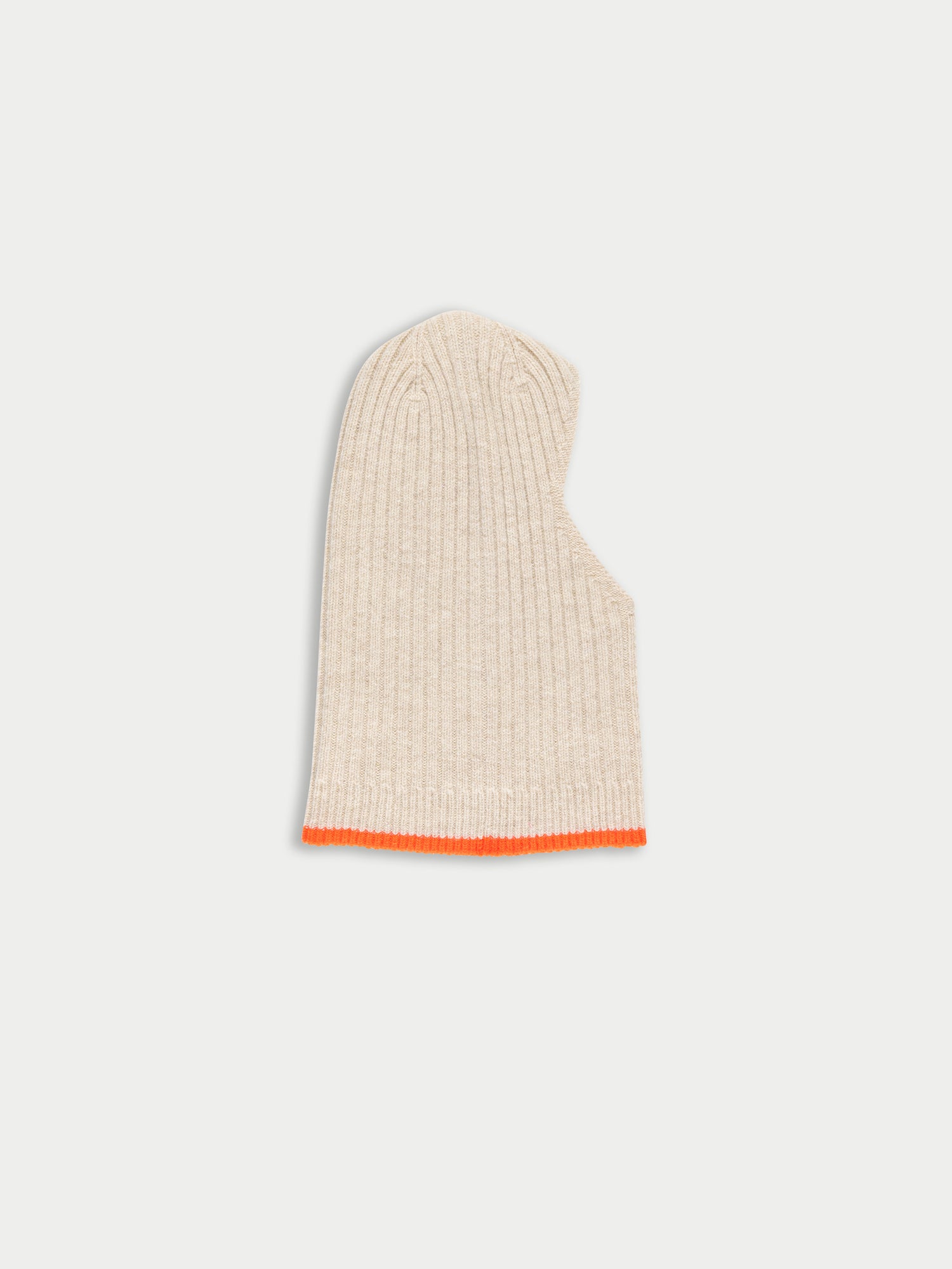 GASTON Ribbed Balaclava - Oatmeal / Neon Orange