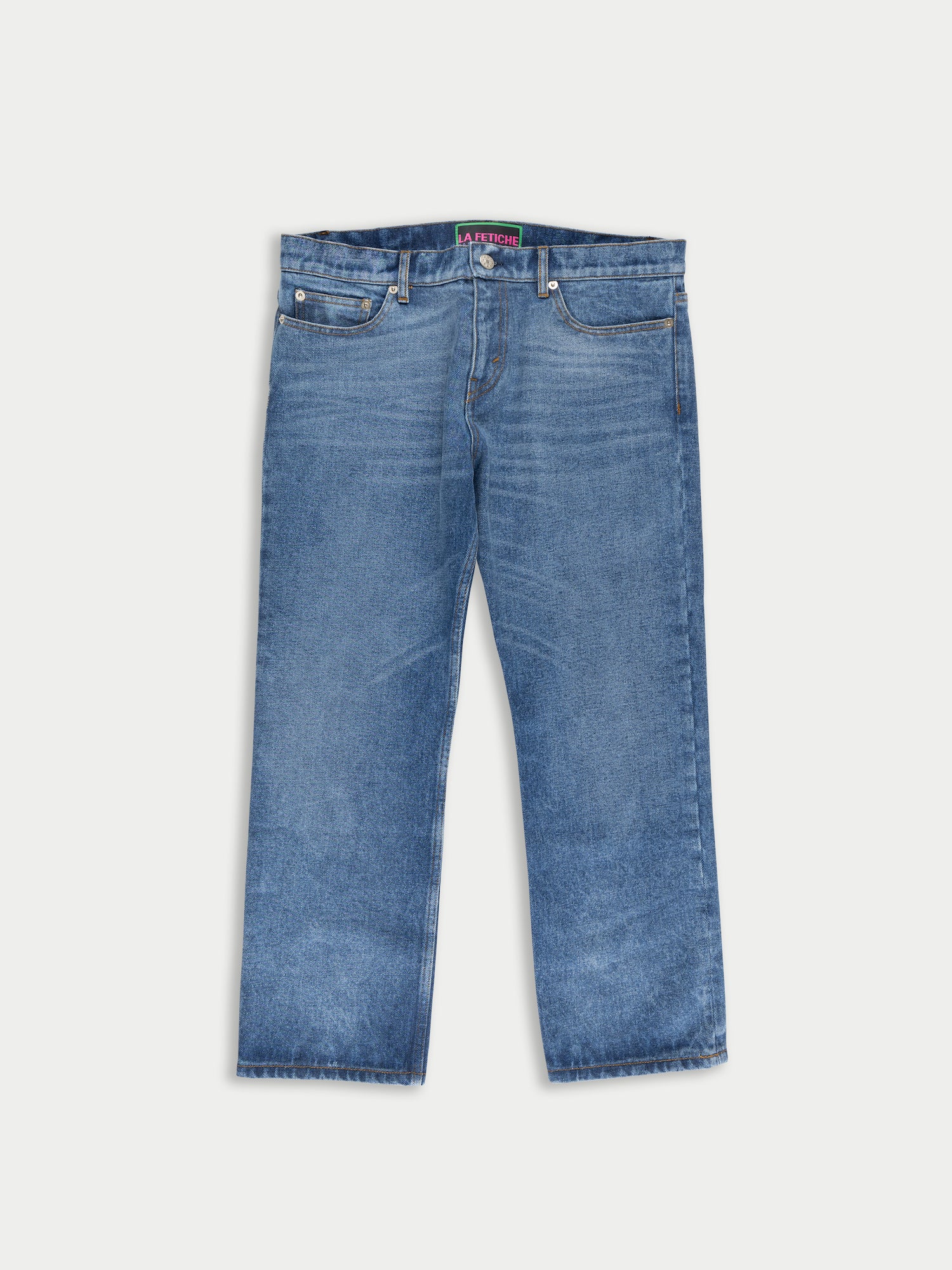KATE Cropped Denim Jeans - Blue Denim