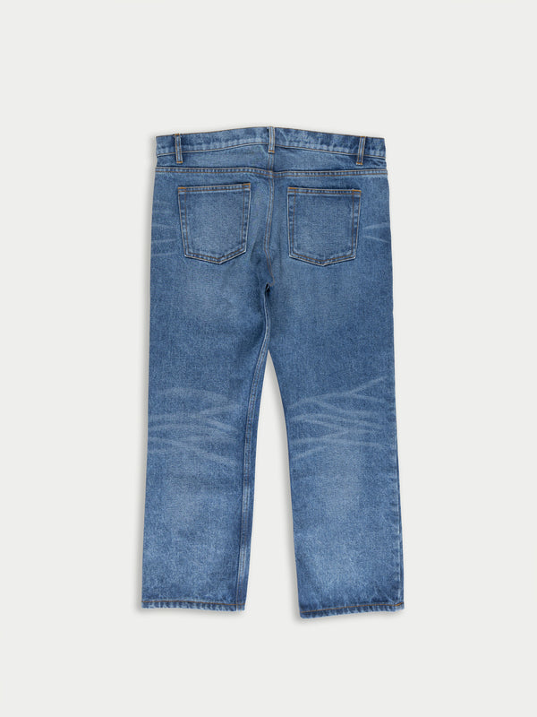 KATE Cropped Denim Jeans - Blue Denim