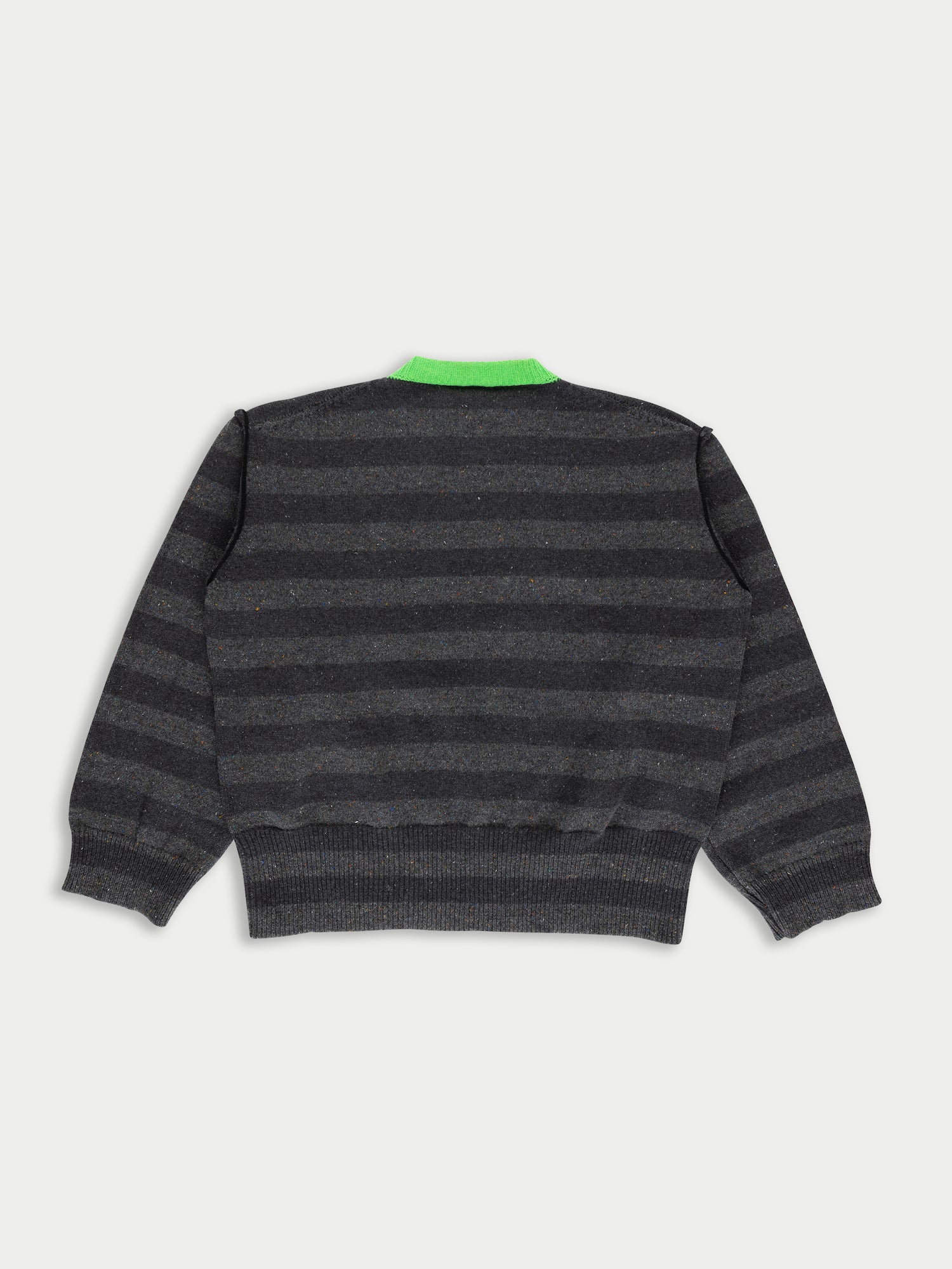 LESLIE Oversized Loose Fit Striped Sweater - Grey / Dark Grey