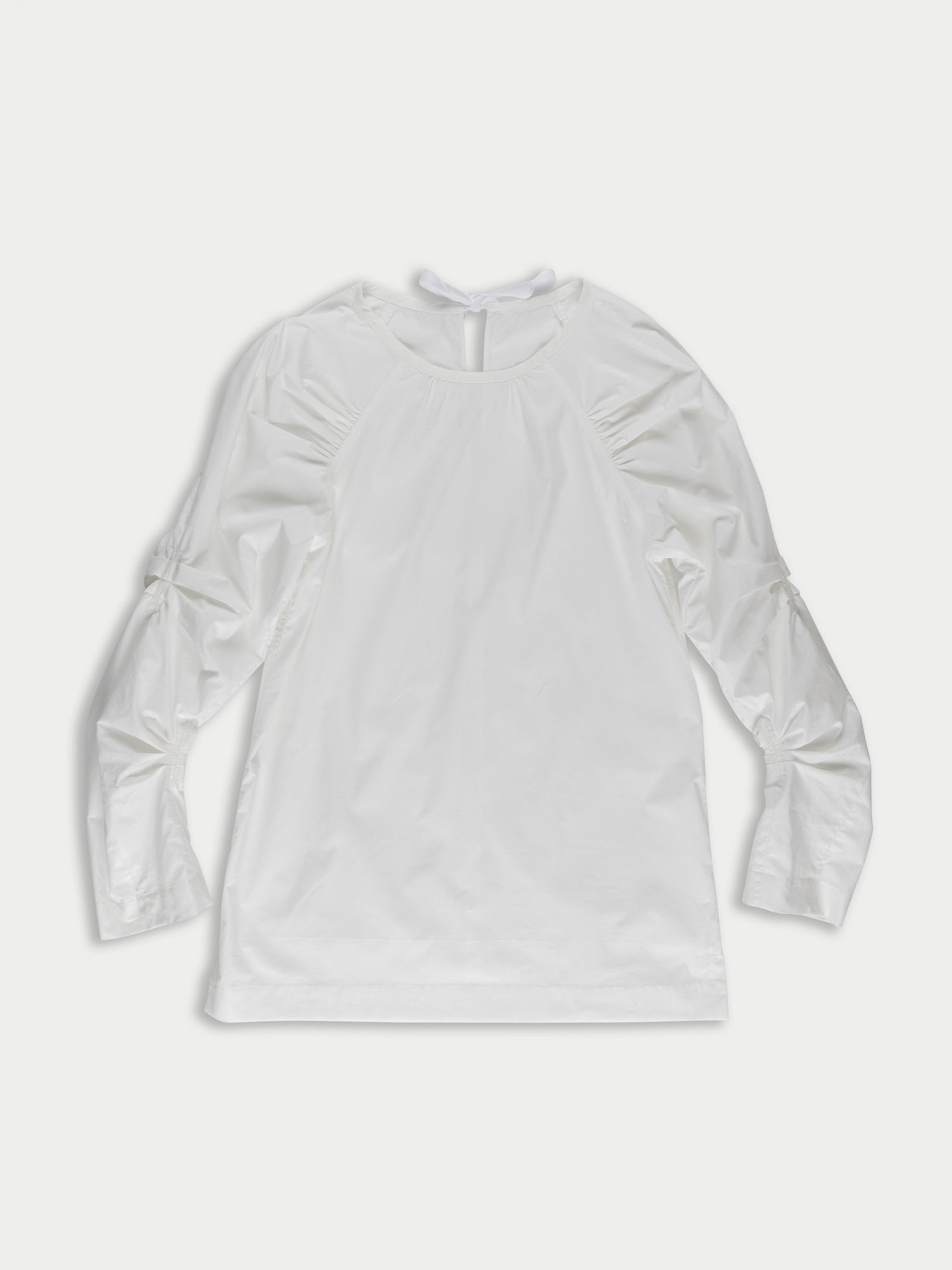 PIXIE Gathered Raglan Sleeve Blouse - White