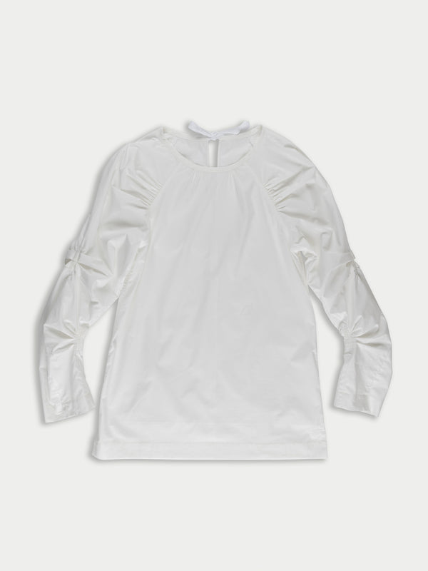 PIXIE Gathered Raglan Sleeve Blouse - White