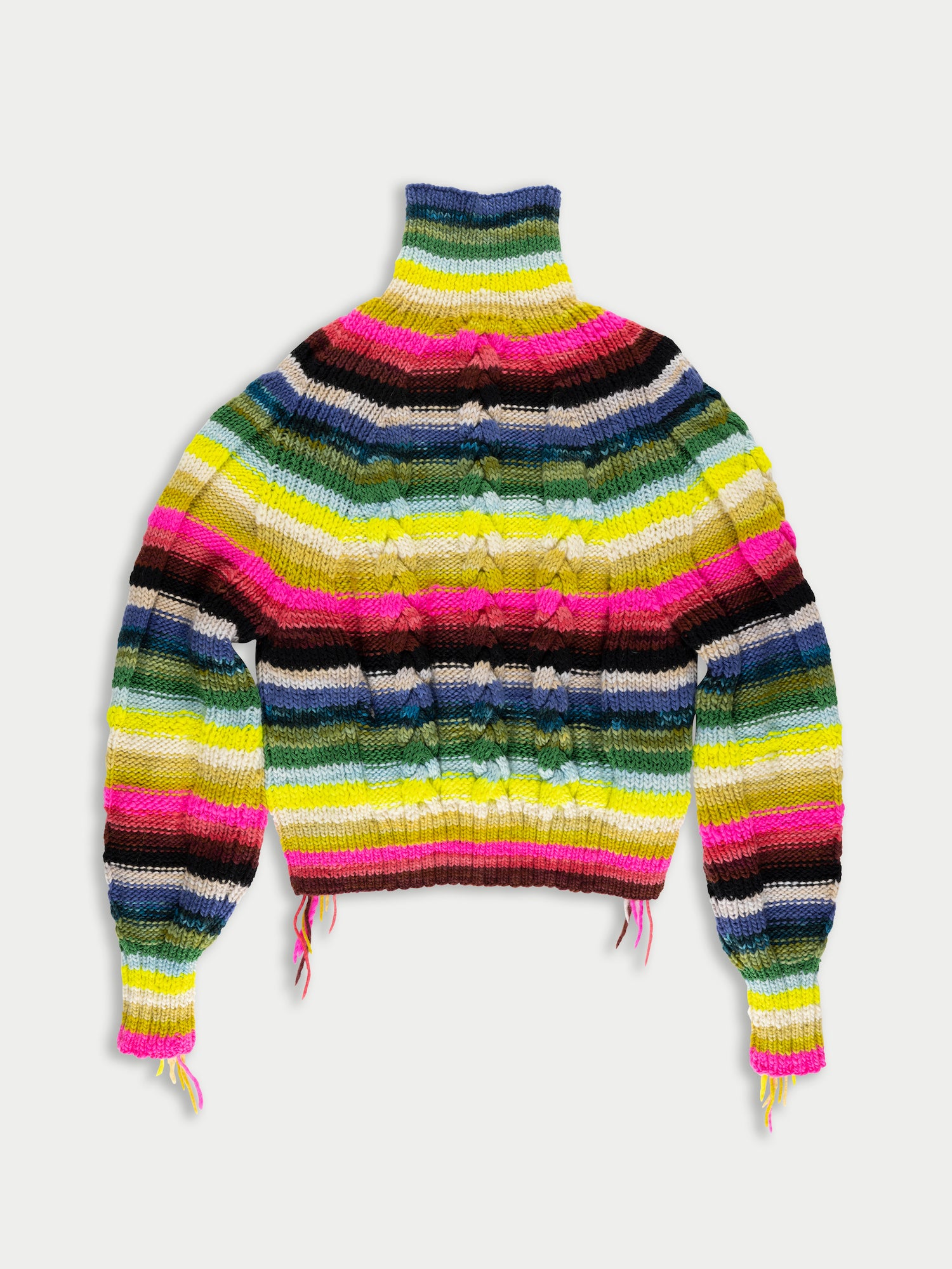 VIOLA Hand Knitted Striped Sweater - Multico