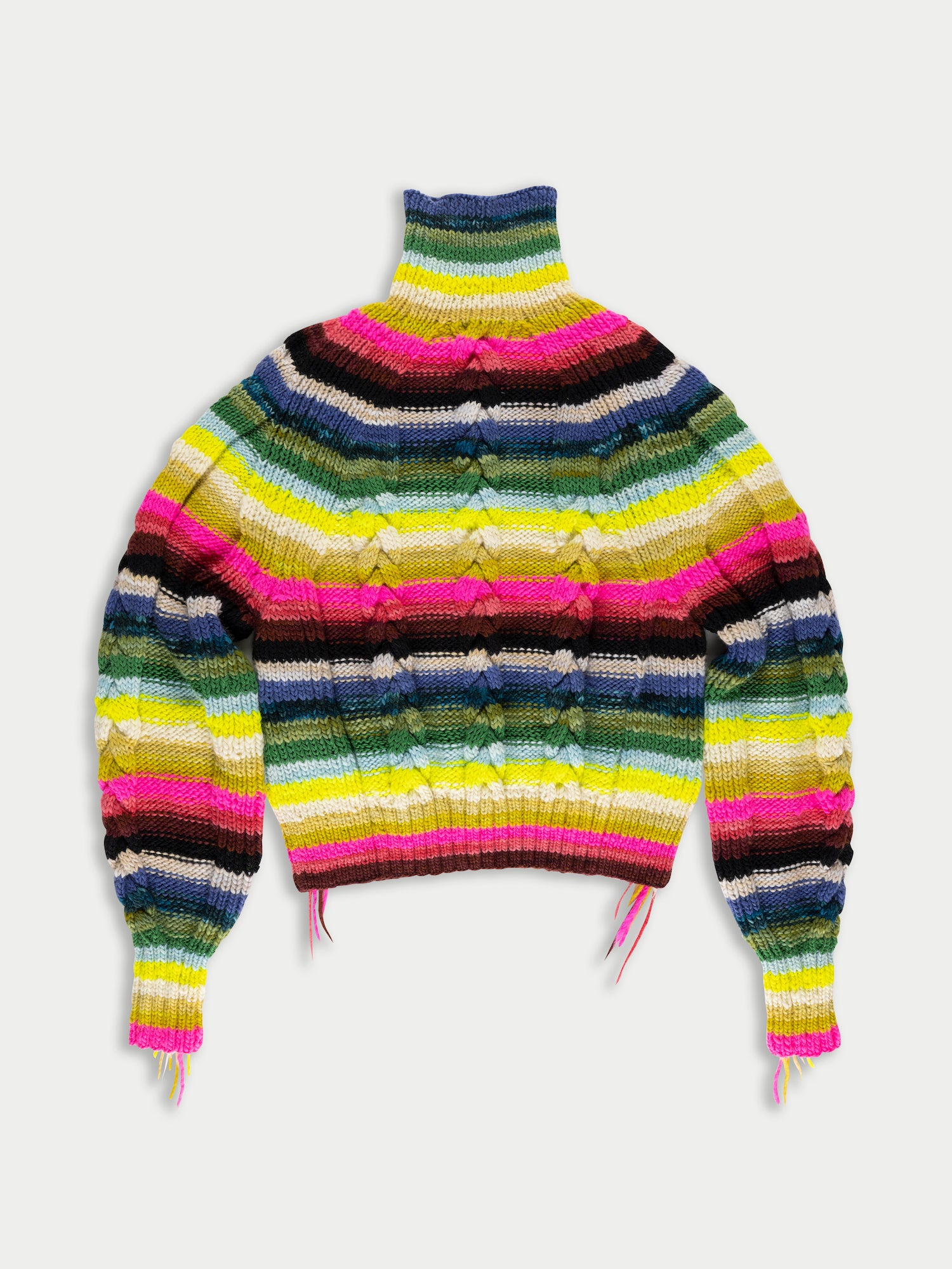 VIOLA Hand Knitted Striped Sweater - Multico